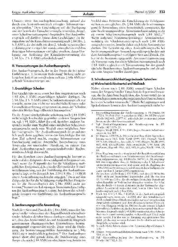 Vorschauseite 2: Der Auskunftsanspruch gegen den pharmazeutischen Unternehmern nach § 84a AMG