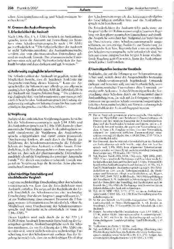 Vorschauseite 5: Der Auskunftsanspruch gegen den pharmazeutischen Unternehmern nach § 84a AMG