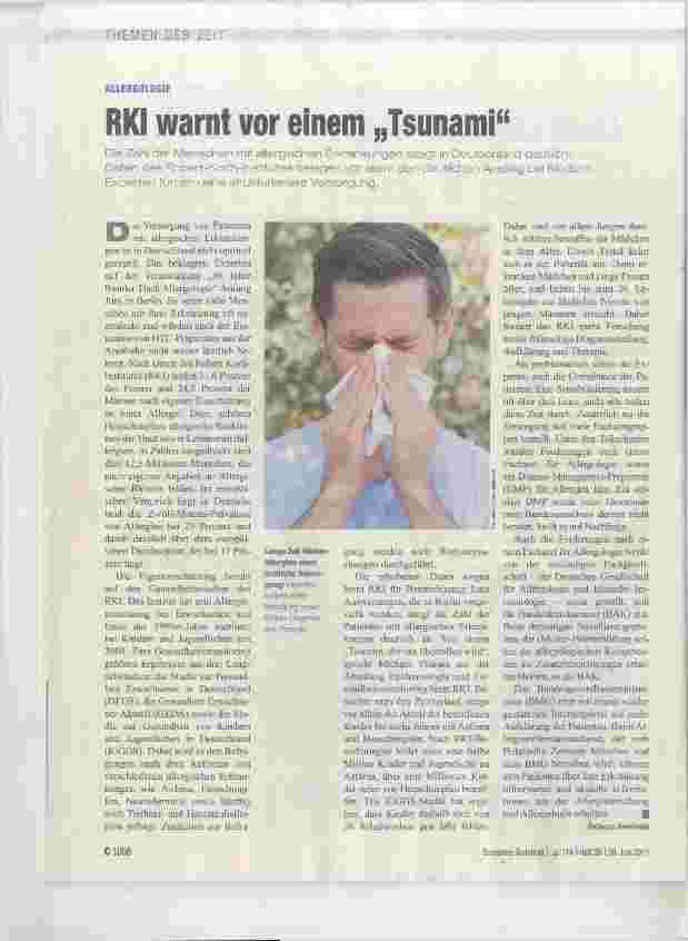 Vorschauseite 1: RKI warnt vor einem „Tsunami“