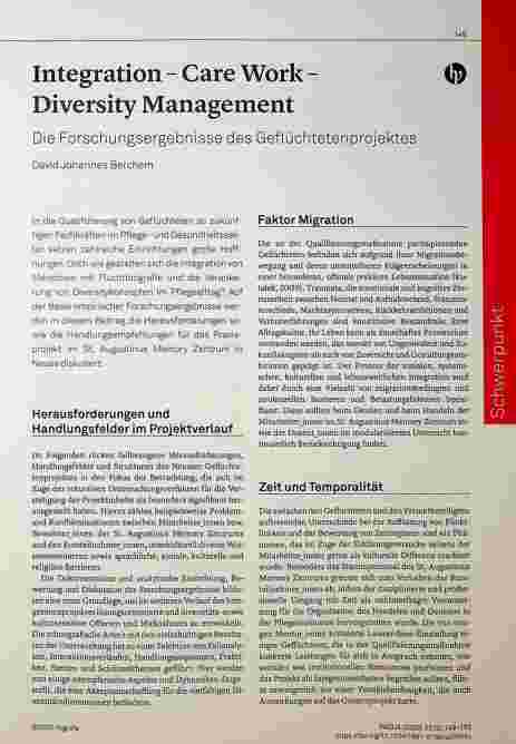 Vorschauseite 1: Integration - Care Work - Diversity Management: Die Forschungsergebnisse des Geflüchtetenprojektes