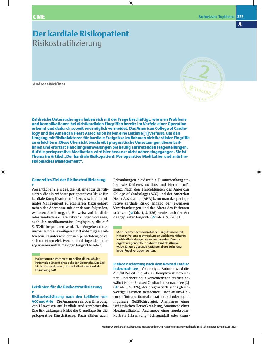 Vorschauseite 1: Risikostratifizierung