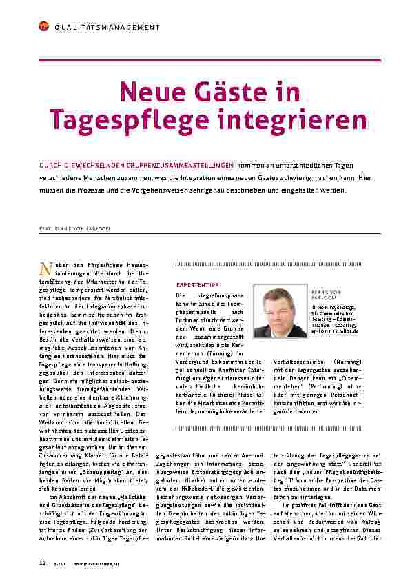 Vorschauseite 1: Neue Gäste in Tagespflege integrieren