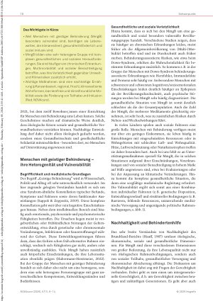 Vorschauseite 2: Nachhaltigkeit und Gesundheit in der Behindertenarbeit