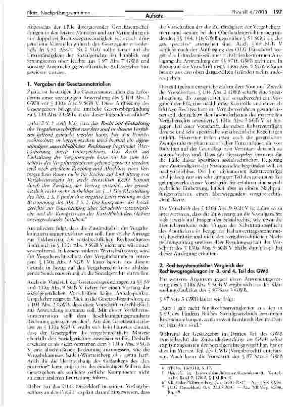 Vorschauseite 2: Die Rechtswegeröffnung in vergaberechtlichen Nachprüfungsverfahren in Bezug auf Rabattverträge nach § 130a Abs. 8 SGB V