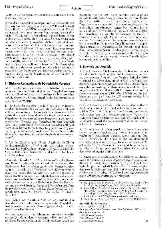 Vorschauseite 3: Die Rechtswegeröffnung in vergaberechtlichen Nachprüfungsverfahren in Bezug auf Rabattverträge nach § 130a Abs. 8 SGB V