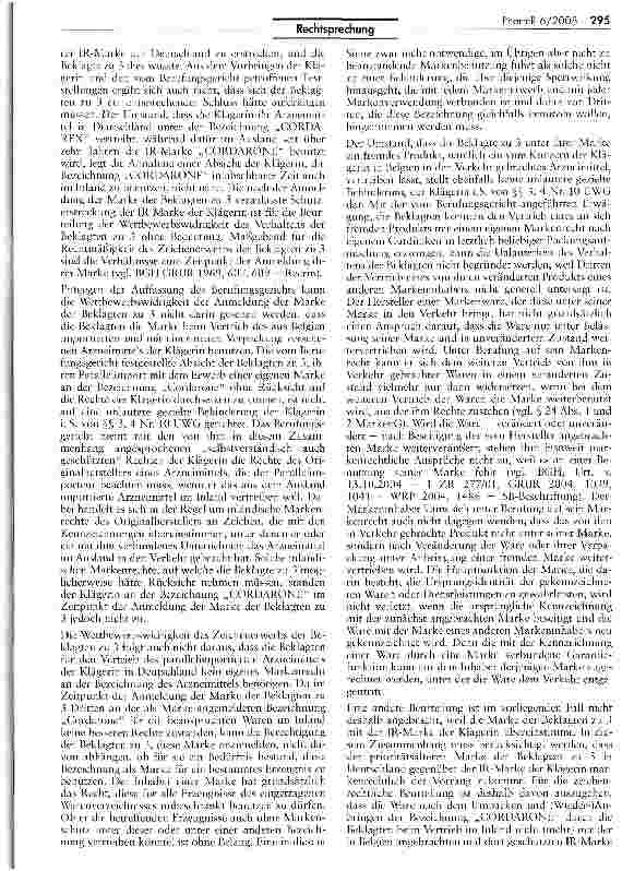 Vorschauseite 4: Zum Vertrieb eines parallelimportierten Arzneimittels in einer neuen Verpackung