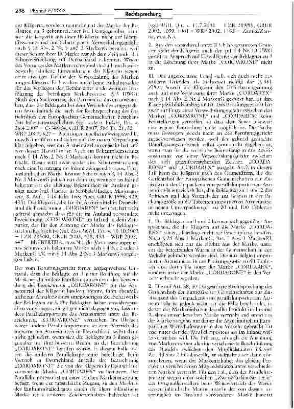 Vorschauseite 5: Zum Vertrieb eines parallelimportierten Arzneimittels in einer neuen Verpackung