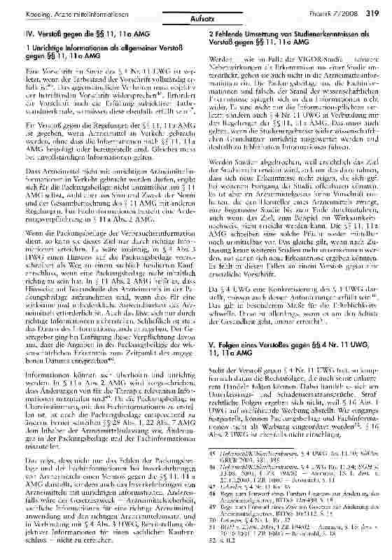 Vorschauseite 5: Wettbewerbswidrigkeit unrichtiger Arzneimittelinformationenund ihre Folgen