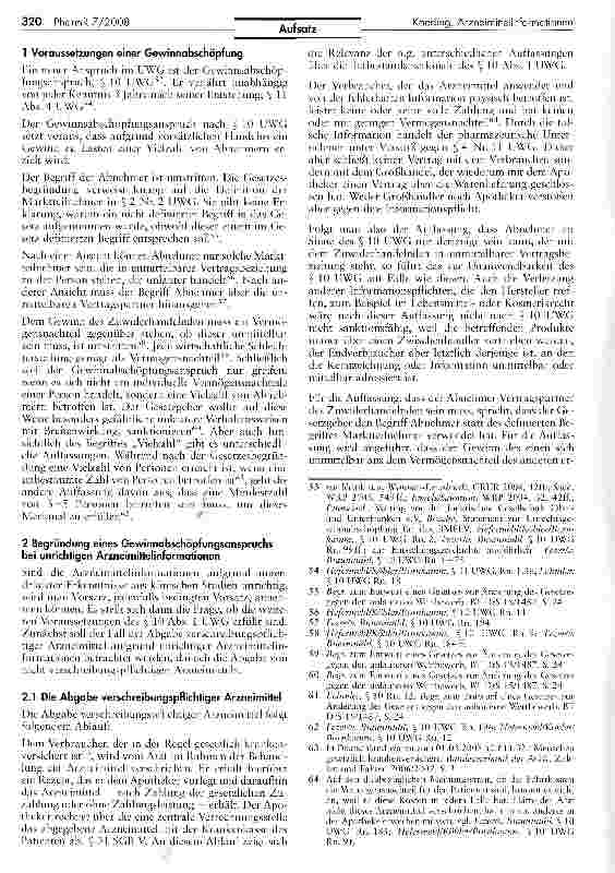 Vorschauseite 6: Wettbewerbswidrigkeit unrichtiger Arzneimittelinformationenund ihre Folgen