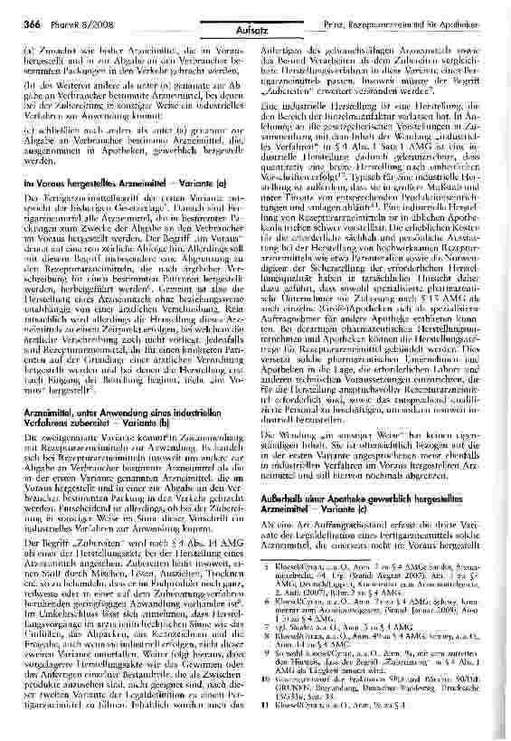 Vorschauseite 3: Die Herstellung von Rezepturarzneimitteln für Apotheken
