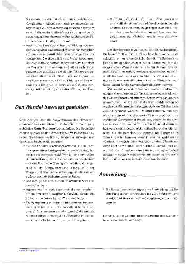 Vorschauseite 6: Vom Reichtum des AltersDer demografische Wandel als gesellschaftliche Chance