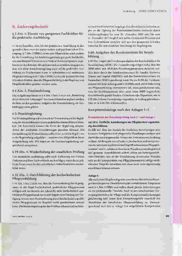 Vorschauseite 3: Ausbildungsund Prüfungsverordnung für Pflegeberufe: noch Änderungen erforderlich