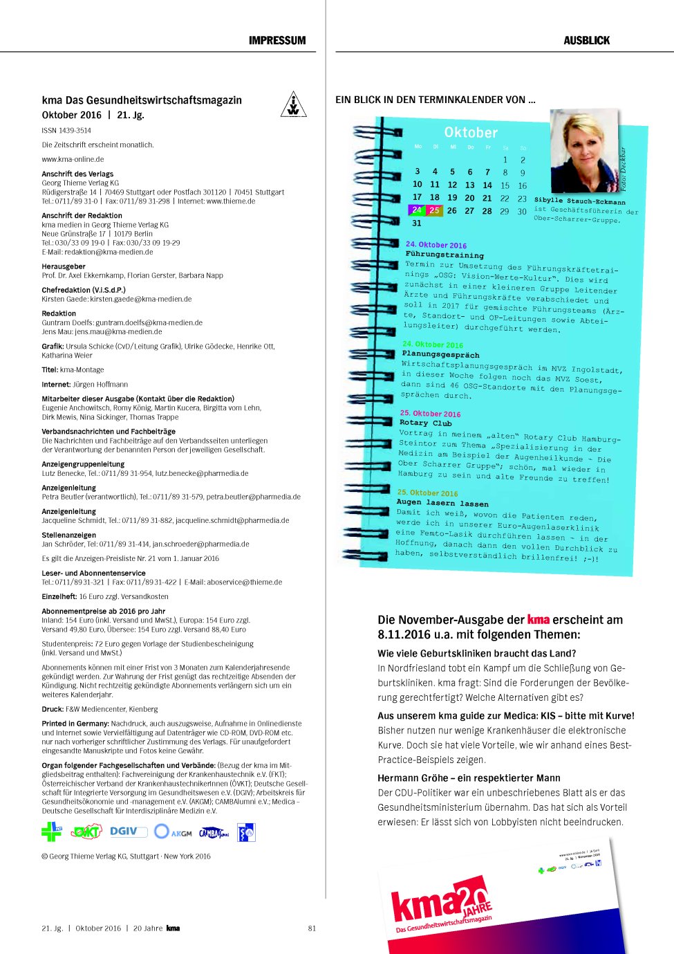 Vorschauseite 1: Ein Blick in den Terminkalender von …