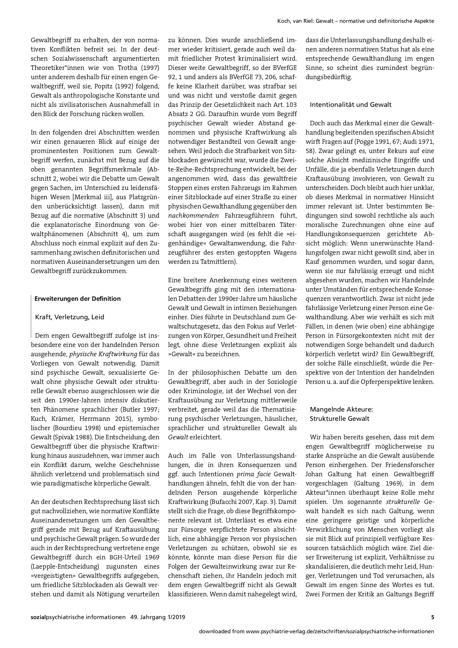 Vorschauseite 2: Gewalt – normative und definitorische Aspekte