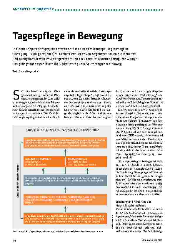 Vorschauseite 1: Tagespflege in Bewegung