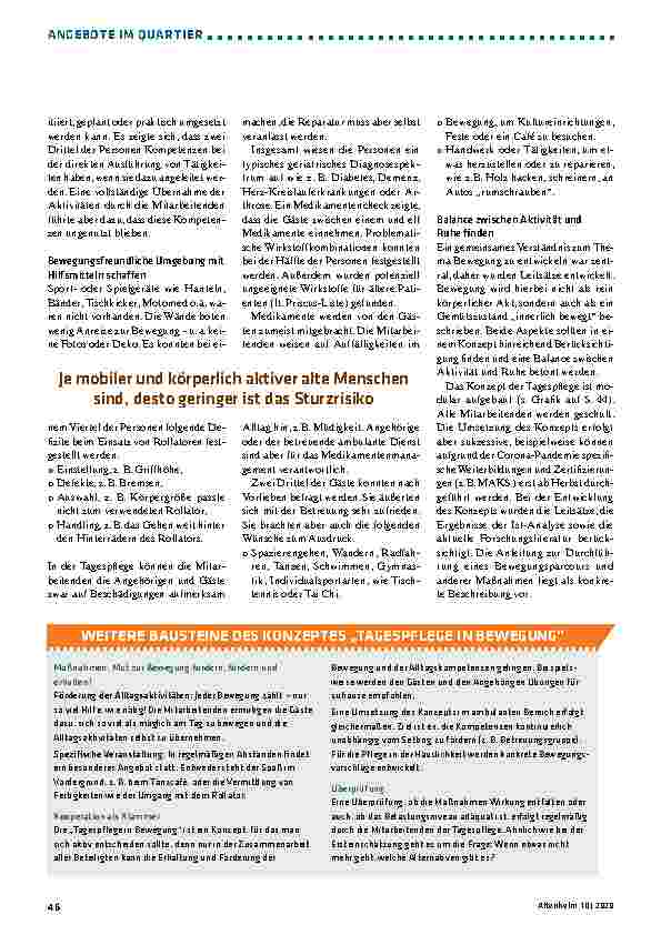 Vorschauseite 3: Tagespflege in Bewegung
