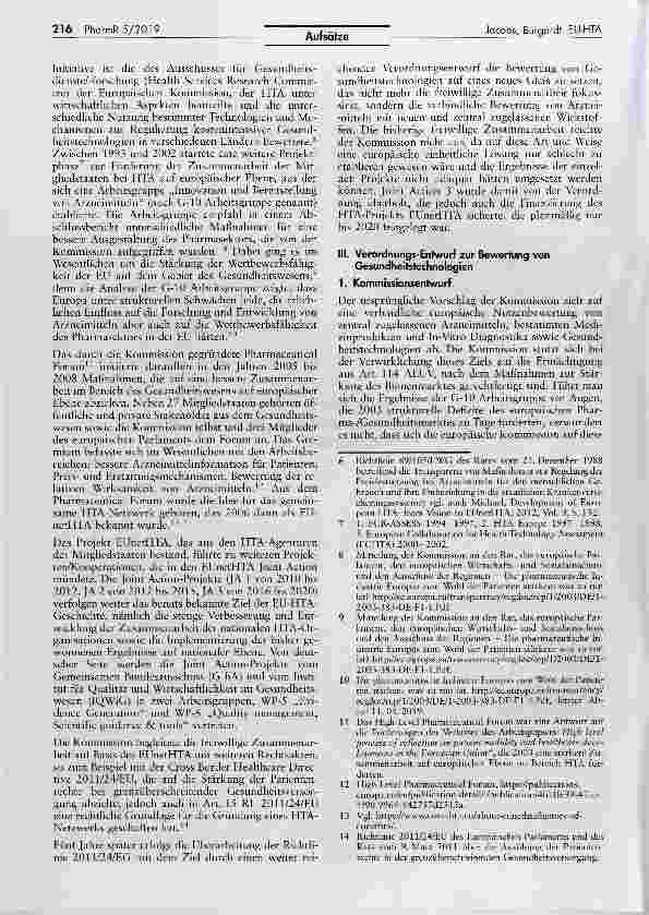 Vorschauseite 2: EU-Health Technologie Assessment der steinige Weg derHarmonisierung