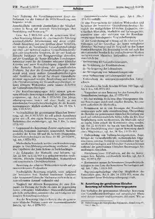 Vorschauseite 4: EU-Health Technologie Assessment der steinige Weg derHarmonisierung