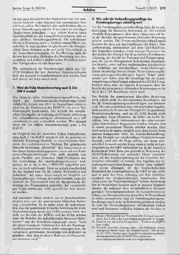 Vorschauseite 5: EU-Health Technologie Assessment der steinige Weg derHarmonisierung