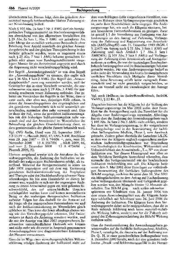 Vorschauseite 2: Bei Erweiterung der Anwendungsgebiete eines Arzneimittels für Herzerkrankungen auf homöopathische Arzneimittelbilder ist eine Neuzulassung erforderlich