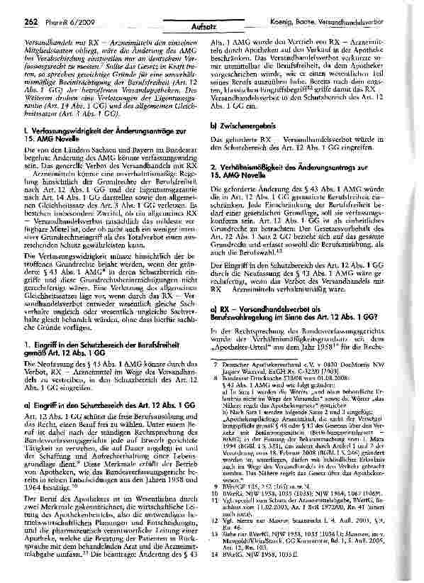 Vorschauseite 2: Verfassungsrechtliche Bewertung eines Versandhandelsverbots für verschreibungspflichtige Arzneimittel