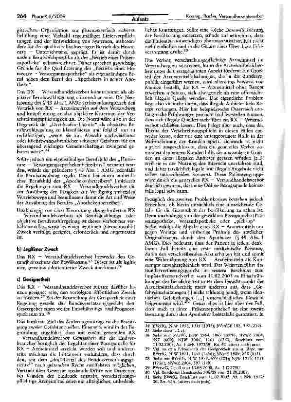 Vorschauseite 4: Verfassungsrechtliche Bewertung eines Versandhandelsverbots für verschreibungspflichtige Arzneimittel