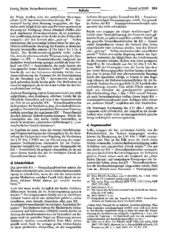 Vorschauseite 5: Verfassungsrechtliche Bewertung eines Versandhandelsverbots für verschreibungspflichtige Arzneimittel