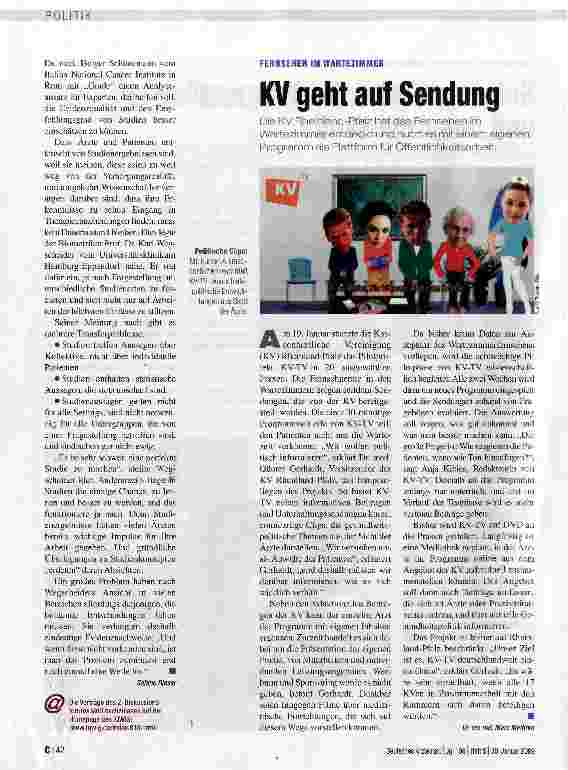 Vorschauseite 1: KV geht auf Sendung