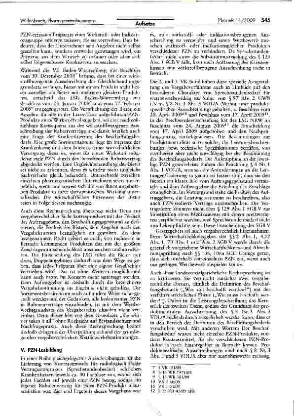 Vorschauseite 3: Die vergaberechtliche Bedeutung von Pharmazentralnummern (PZN) in Ausschreibungsverfahren