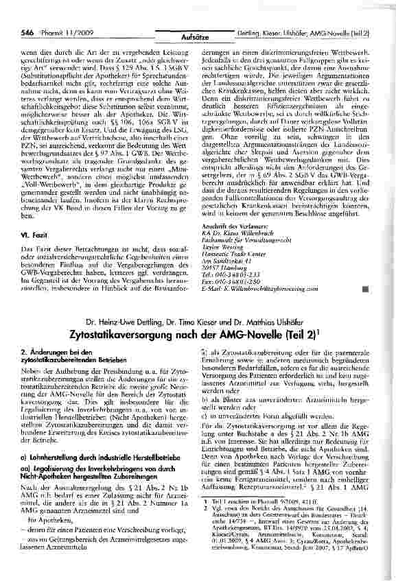 Vorschauseite 4: Die vergaberechtliche Bedeutung von Pharmazentralnummern (PZN) in Ausschreibungsverfahren