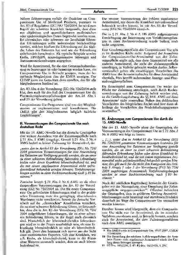 Vorschauseite 3: Hemmnisse für den Compassionate Use durch die 15. AMG-Novelle