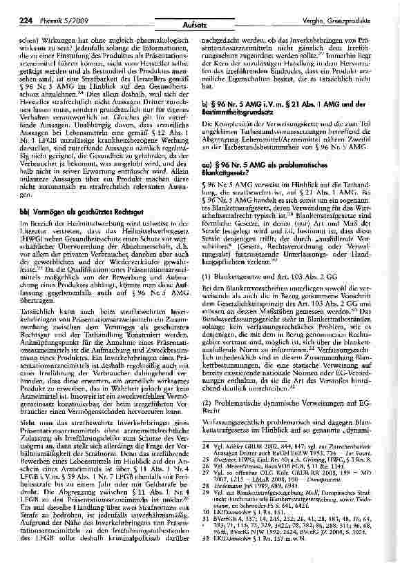 Vorschauseite 4: Strafrechtliche Probleme bei der Abgrenzung von Lebensmitteln und Arzneimitteln - Der Umgang mit § 96 Nr. 5 AMG beim Vertrieb von Grenzprodukten