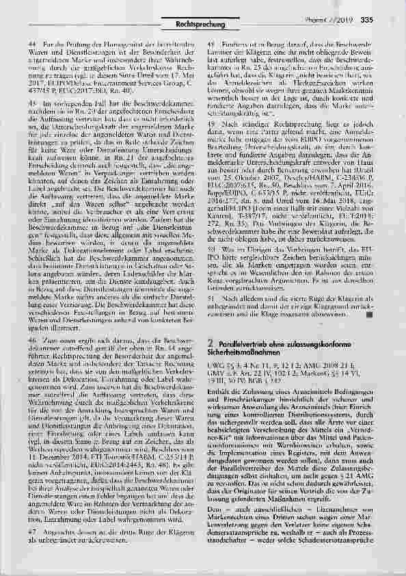 Vorschauseite 6: 1 Unionsbildmarke aus zwei konvexen roten Linien (Gegenüberliegende Klammern)VO (EG) Art. 7 I lit. b; VO (EU) 2017/1001 Art. 7 I lit. b, 66; UMV Art. 7 I lit. b