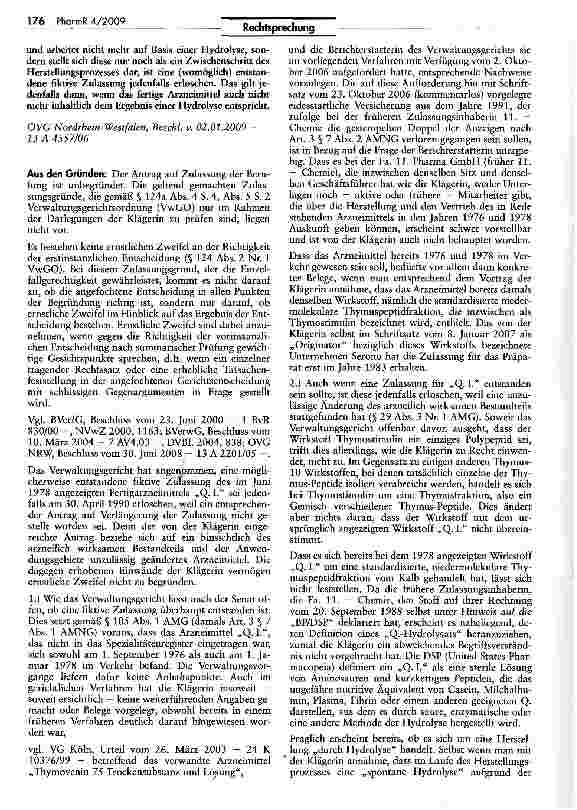 Vorschauseite 2: Erlöschen einer fiktiven Arzneimittelzulassung bei Änderung des Herstellungsprozesses und des Inhalts