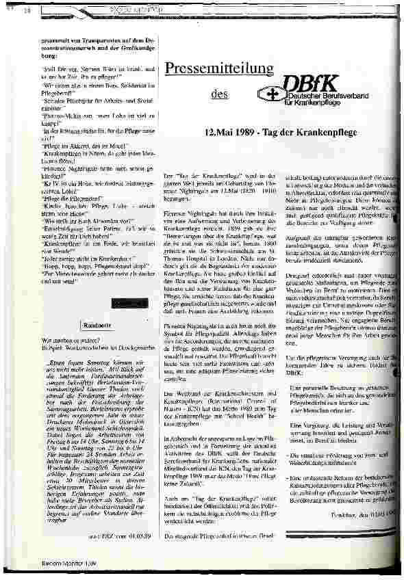 Vorschauseite 3: Die Pflege steht vor dem Kollaps. Erfahrungen, Meinungen, und Randnotizen zur Großkundgebung des DBfK in Dortmund