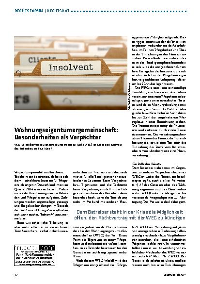 Vorschauseite 1: Wohnungseigentümergemeinschaft: Besonderheiten als Verpächter