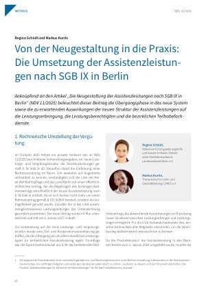 Vorschauseite 1: Von der Neugestaltung in die Praxis: Die Umsetzung der Assistenzleistungen nach SGB IX in Berlin