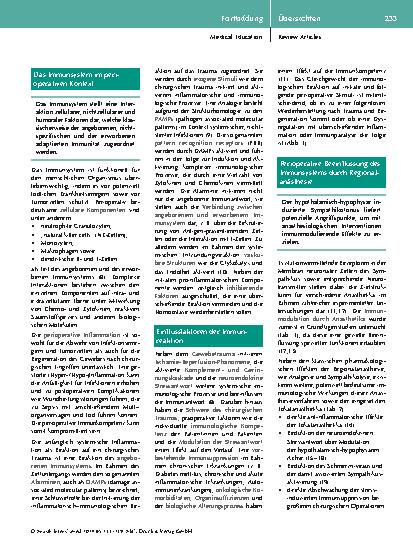 Vorschauseite 3: Regionalanästhesie und Immunologie