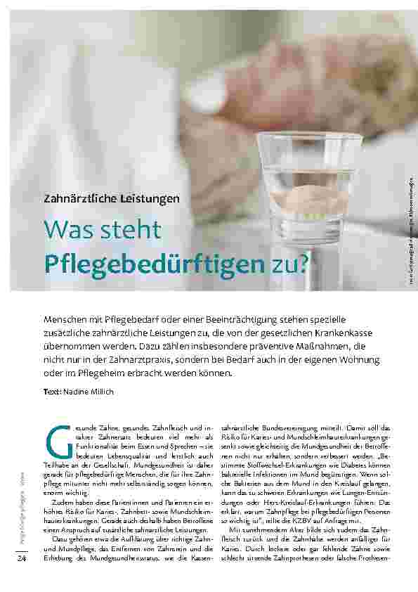 Vorschauseite 1: Zahnärztliche Leistungen - Was steht Pflegebedürftigen zu?