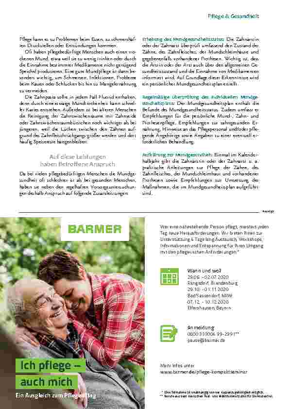 Vorschauseite 2: Zahnärztliche Leistungen - Was steht Pflegebedürftigen zu?