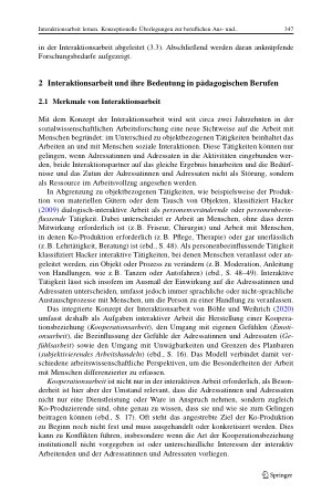 Vorschauseite 3: Interaktionsarbeit lernen. Konzeptionelle Überlegungen zur beruflichen Ausund Weiterbildung für die Arbeit mit Menschen.