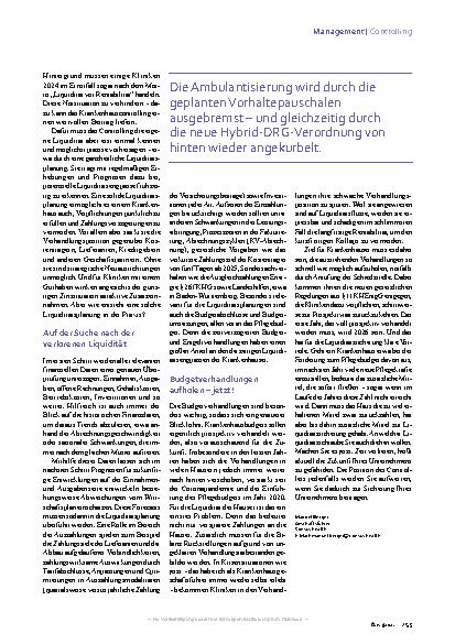 Vorschauseite 2: Controlling in der Krise: It’s the Liquidität, stupid!
