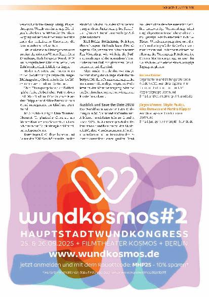 Vorschauseite 2: 19. Dortmunder Wundforum im Kongresszentrum Westfalenhallen