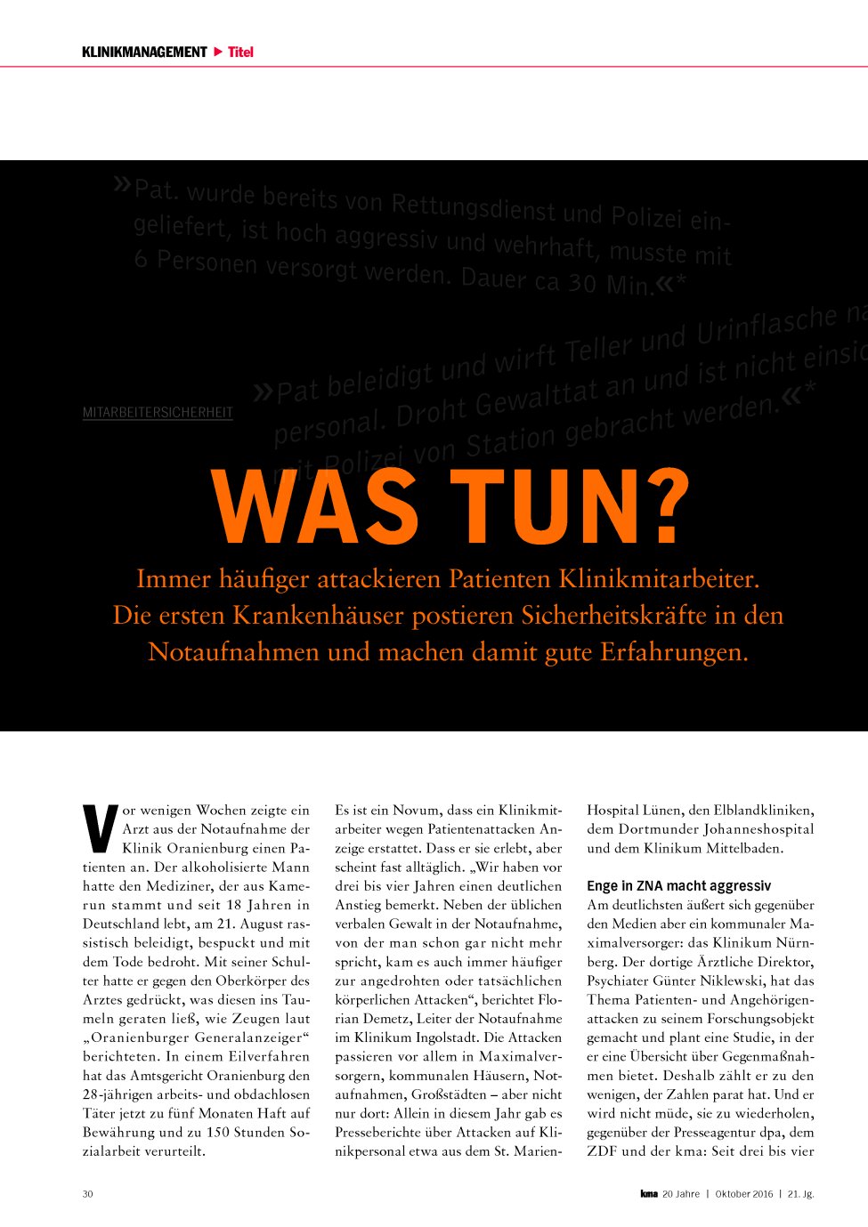Vorschauseite 1: Mitarbeitersicherheit: Was tun?