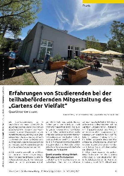 Vorschauseite 1: Erfahrungen von Studierenden bei der teilhabefördernden Mitgestaltung des „Gartens der Vielfalt“