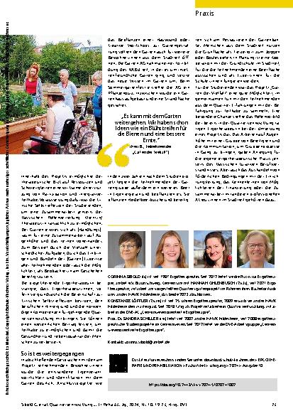 Vorschauseite 5: Erfahrungen von Studierenden bei der teilhabefördernden Mitgestaltung des „Gartens der Vielfalt“