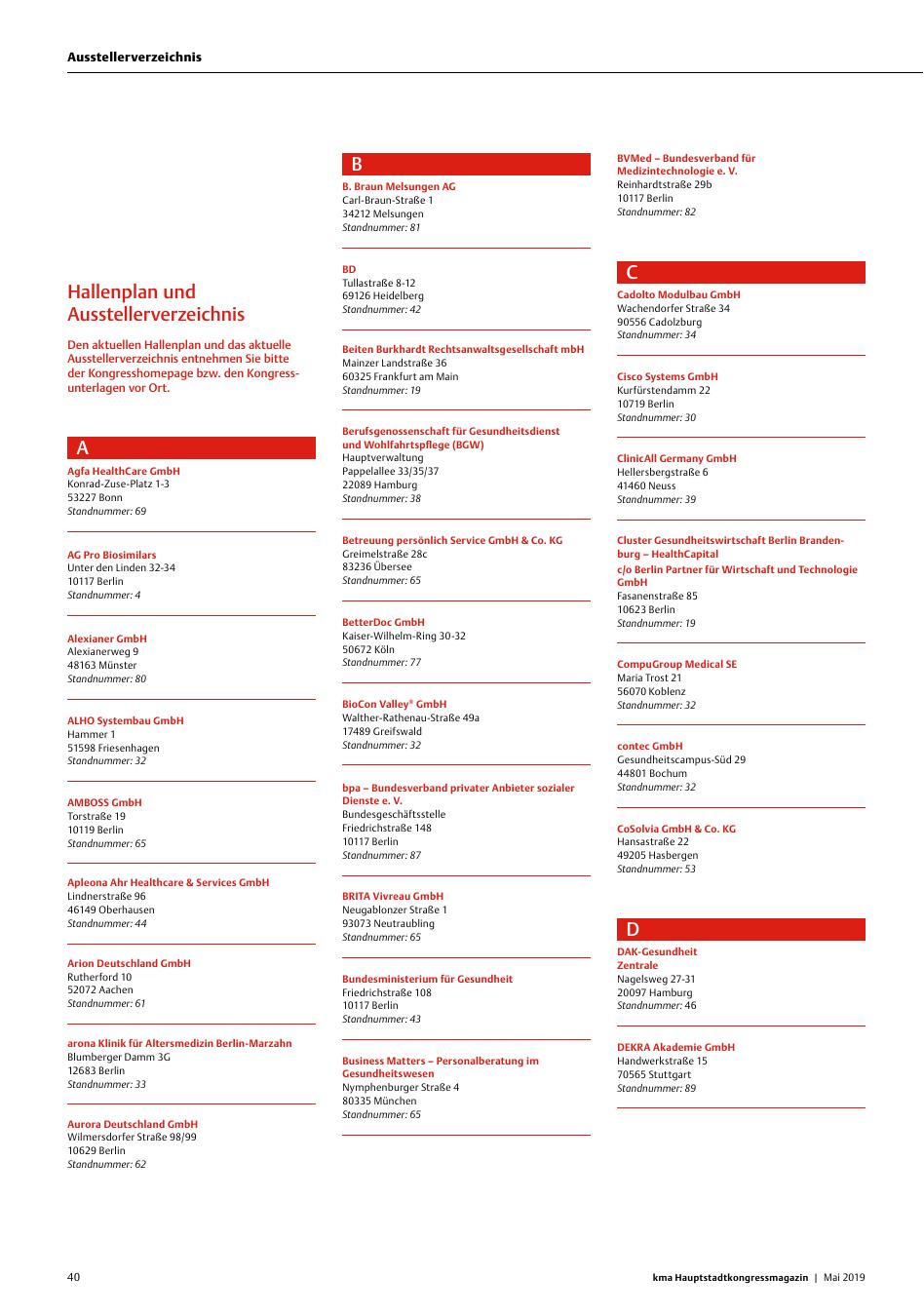 Vorschauseite 1: Ausstellerverzeichnis