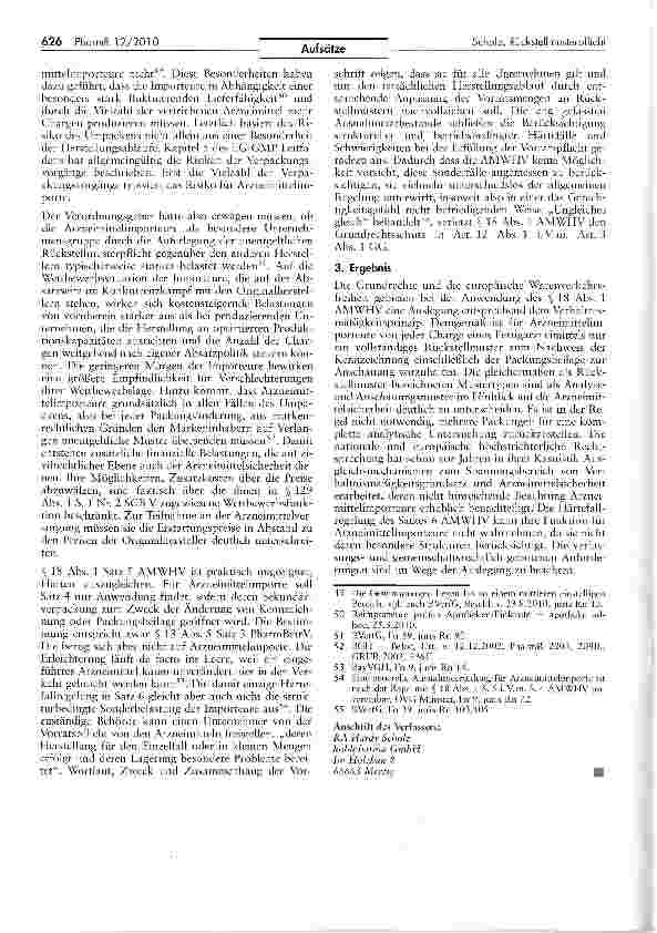 Vorschauseite 6: Rückstellmusterpflicht bei Arzneimittelimporten