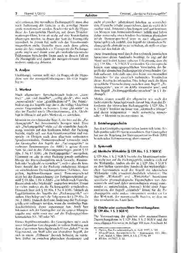Vorschauseite 2: Das Tatbestandsmerkmal „identische Packungsgröße in §129 Abs. 1 S. 2 SGBV