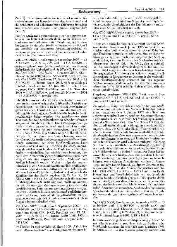 Vorschauseite 3: Keine Aufnahme eines nach dem 01.08.1961 in Verkehr gebrachten Medikaments in Traditionsliste